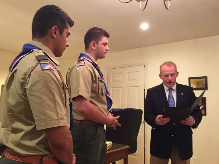 Village of Munsey Park honors newly-installed Eagle Scouts