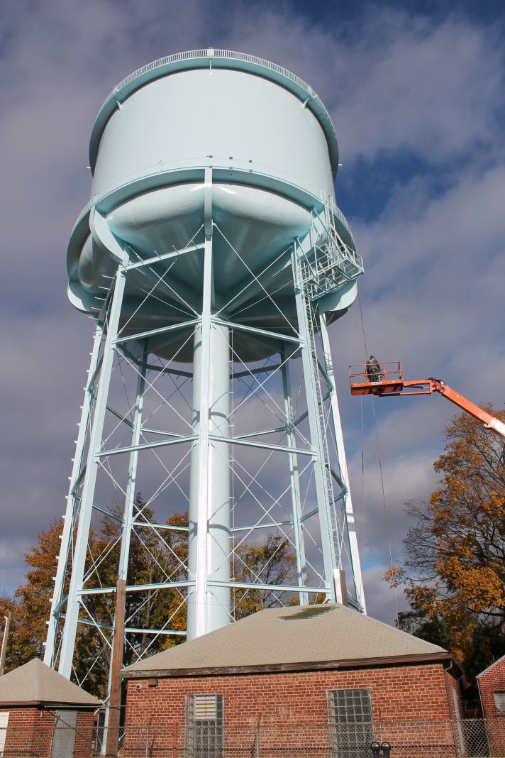 Water tower restoration work close to completion Water tower restoration work close to completion