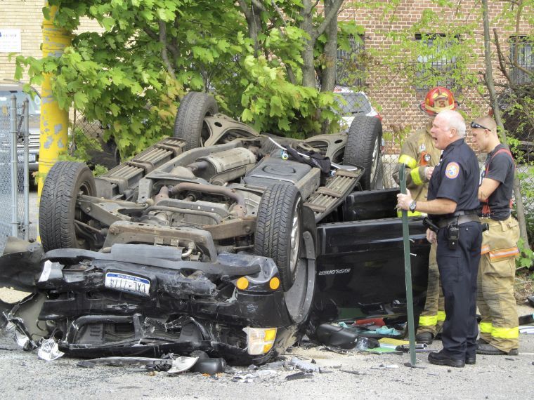 One car flips as 3 cars collide in GCP