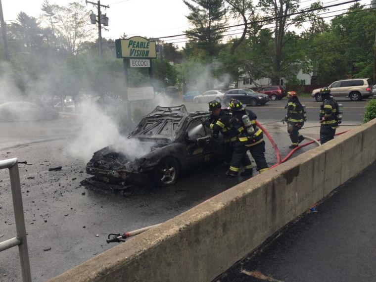 Car bursts into flames on Northern Boulevard Car bursts into flames on Northern Boulevard