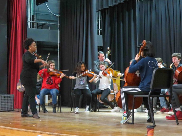 Regina Carter spends day at Schreiber H.S.