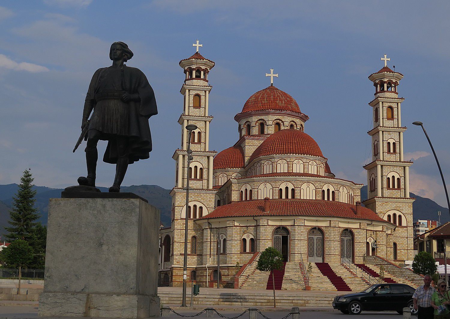 

<p>“National Hero” Monument with Resurrection Orthodox Cathedral in the heart of Korca 247 © 2016 Karen Rubin/goingplacesfarandnear.com</p>
<p>” /></p>
<div><span style=