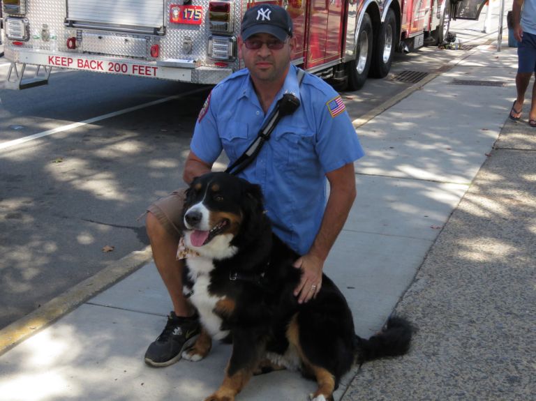 NHP FD member with bernese mountain dog.JPG