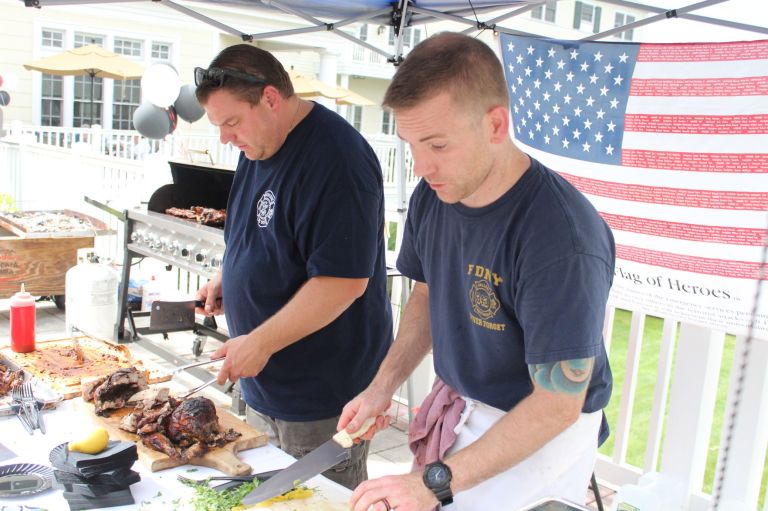 Firefighters show off grilling skills