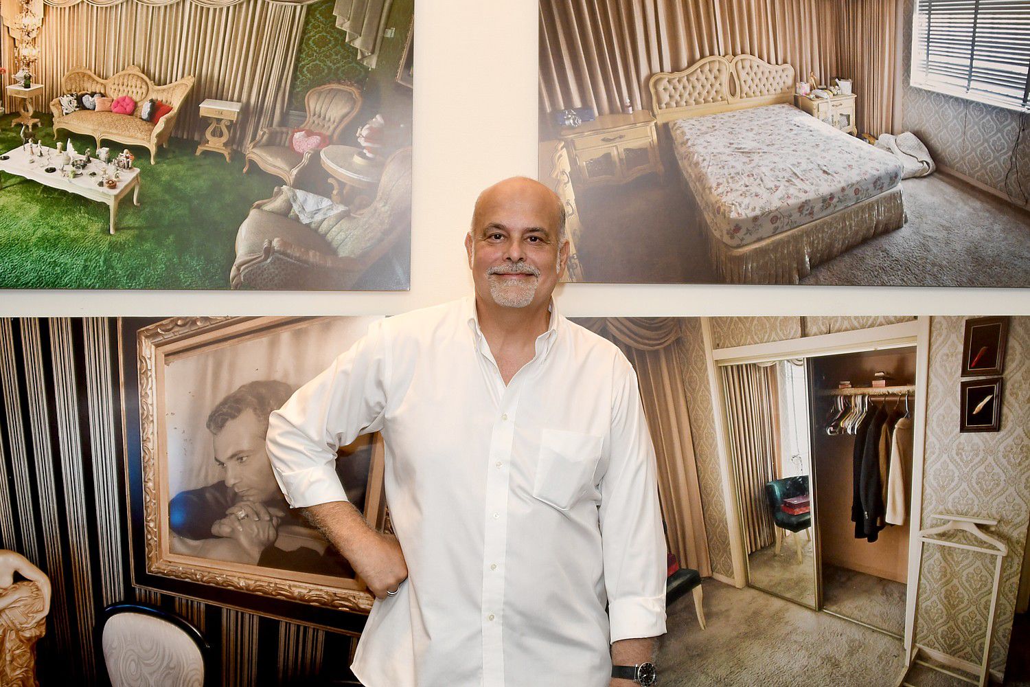 

<p>Photographer Orestes Gonzalez poses with his series, ‘Julio’s House’ © 2016 Karen Rubin/goingplacesfarandnear.com</p>
<p>” /></p>
<div><span style=