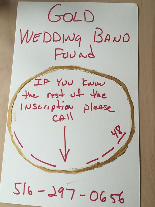 Roslyn man seeks owner of lost wedding ring