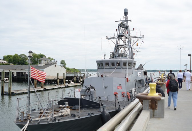 The USS Zephyr docked ashore at Kings Point in 2017. (Photo by Janelle Clausen)