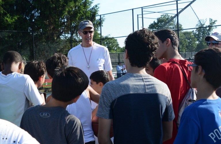 Bonding and building skills over basketball Bonding and building skills over basketball