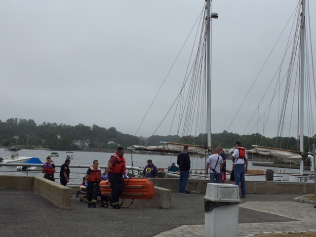 Woman transported to hospital after fall on boat