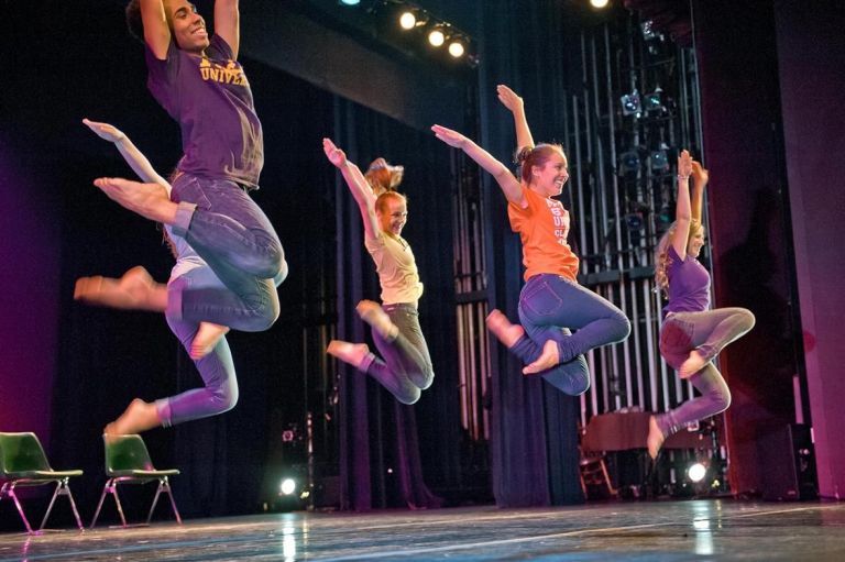Students dance with Lubovitch Co.
