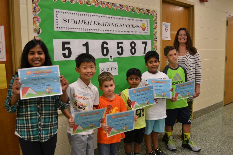 Denton Ave. students logged nearly a year of reading time this summer