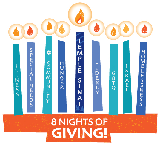 Temple Sinai continues illuminating ‘8 Nights of Giving’ Chanukah program