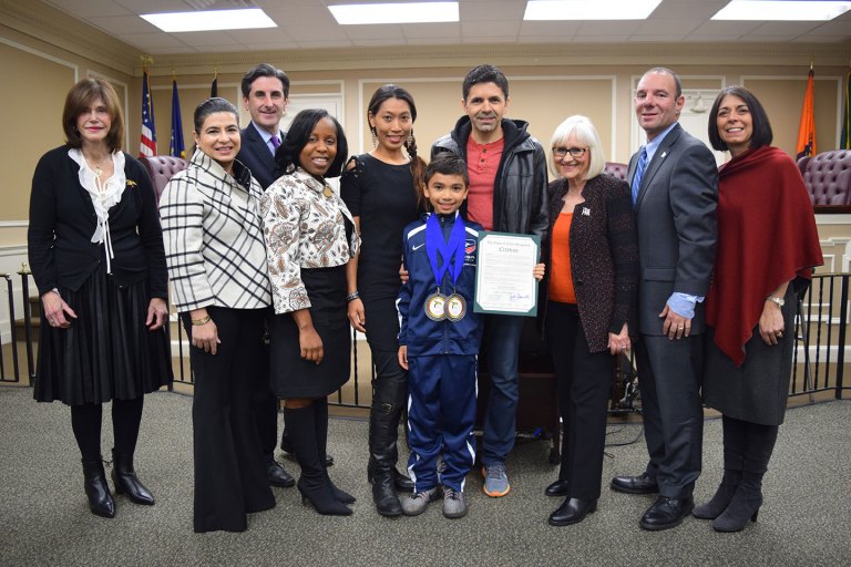 Town honors Old Westbury boy for winning 2 silver medals in fencing