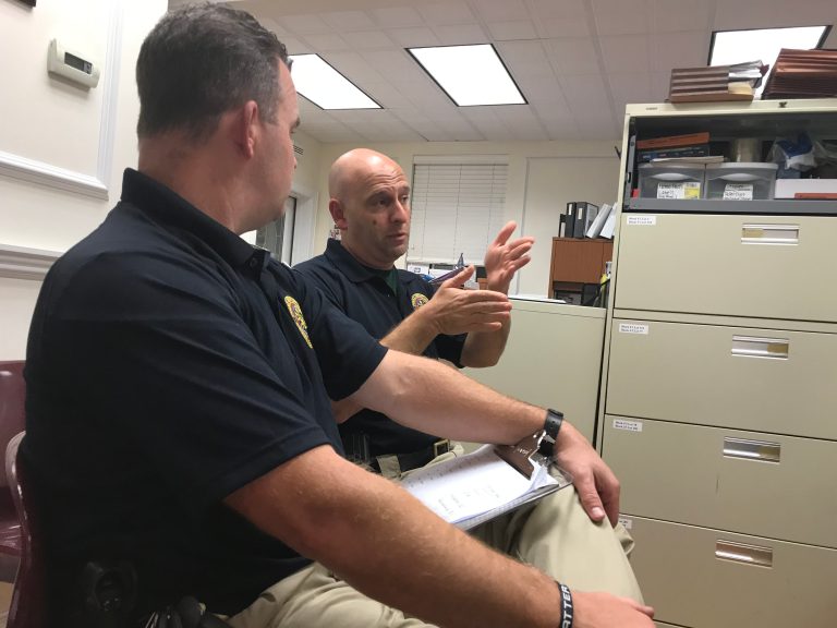 Police officers warn Plandome Heights residents about rise in thefts from unlocked cars