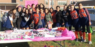 North Middle Girls Field Hockey team’s bake sale raised money for breast cancer awareness.