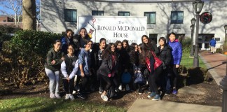 North Middle School students decided to volunteer at the Ronald McDonald House in New Hyde Park last week, baking snacks and other goods for people staying there. (Photo courtesy of the Great Neck Public Schools)