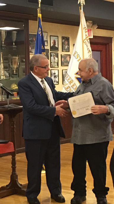 Assemblyman D’Urso honors 70-year volunteer firefighter