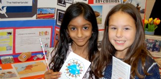 Kids at the Lakeville School got to "travel" all over the world at this year's multicultural fair. (Photo courtesy of the Great Neck Public Schools)