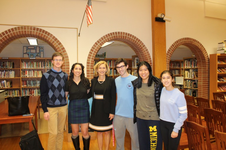 Phillips meets with Manhasset Secondary School Feminism Club