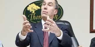 Thomaston Mayor Steven Weinberg discusses the proposed - and later approved - budget for the new year. (Photo by Janelle Clausen)