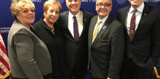 Deborah Girgenti, Assemblyman D’Urso’s Albany office director; Maria D’Urso; NYS Comptroller Thomas DiNapoli; Assemblyman Anthony D’Urso and Great Neck Attorney Michael Weinstock.(Photo courtesy of Assemblyman Anthony D'Urso's office)