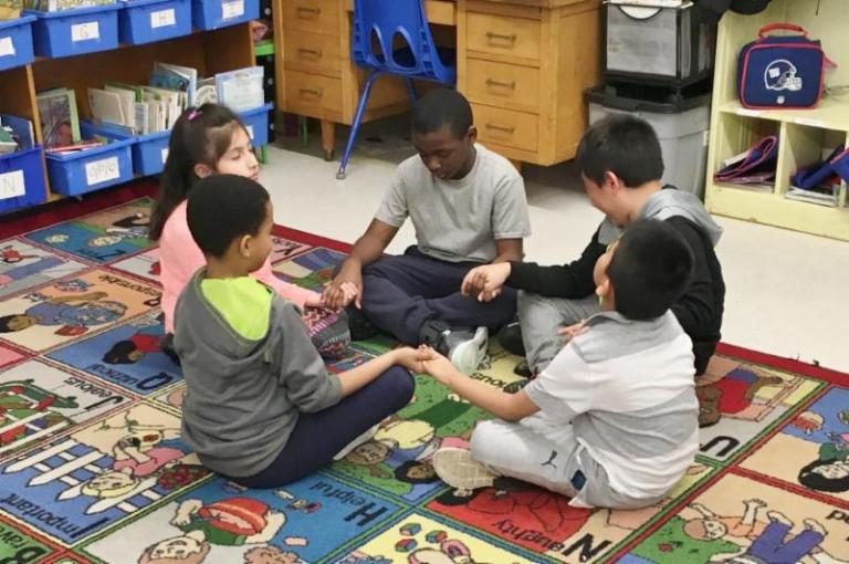 Roslyn students practice mindfulness in the classroom Roslyn students practice mindfulness in the classroom