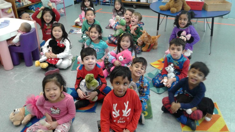 Preschoolers enjoy pajama day