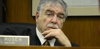 Great Neck Plaza Deputy Mayor Ted Rosen, as seen at a previous public hearing. (Photo by Janelle Clausen)