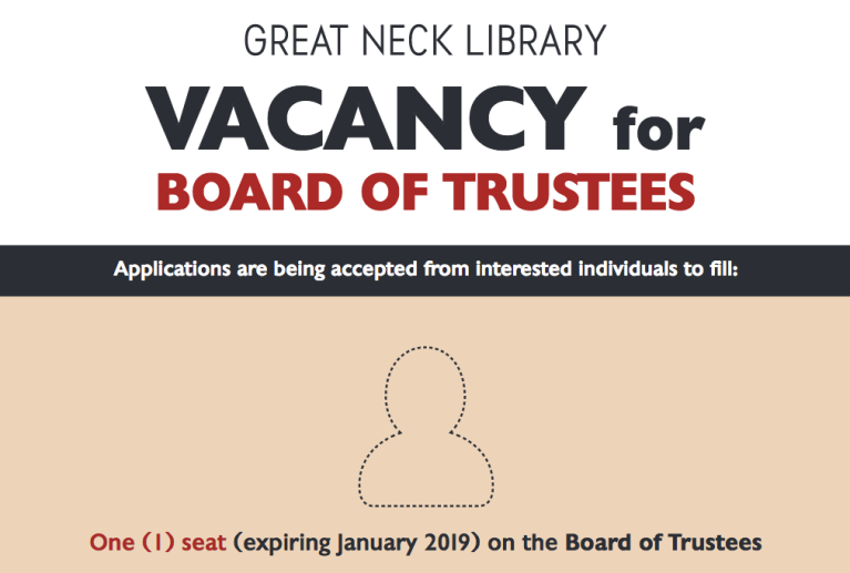 Great Neck Library seeks candidates for expiring trustee seat