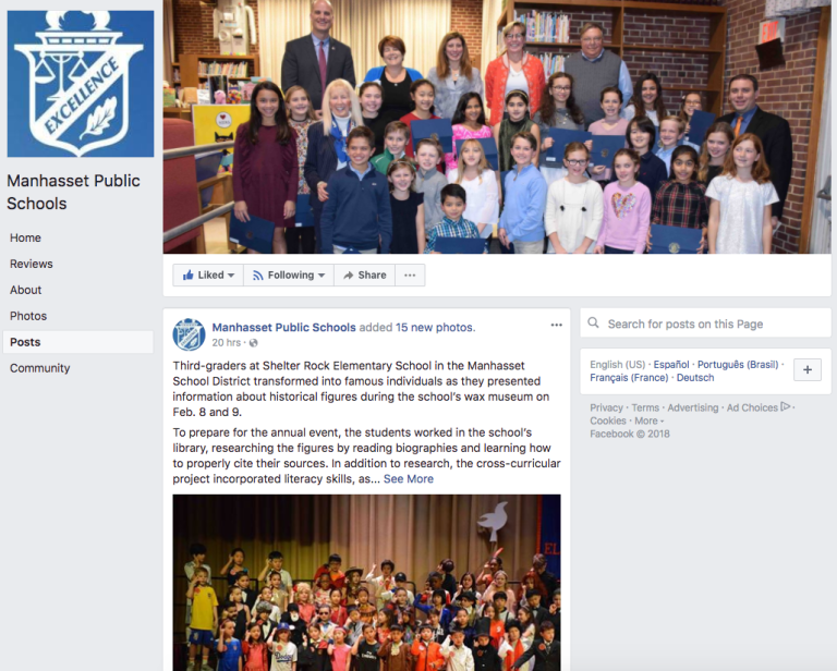 Manhasset school district adds Facebook to social media options