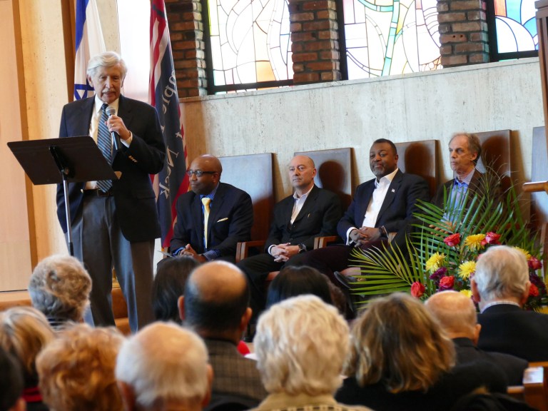 Malcolm Nance, Adm. James Stavridis and Errol Louis at Temple Emanuel