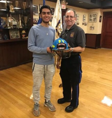Vigilant Fire Company EMS member Jonathan Bakshi was recognized at the regular monthly meeting of the Vigilant Fire Company on Monday, March 5. (Photo by Dan Behnam)