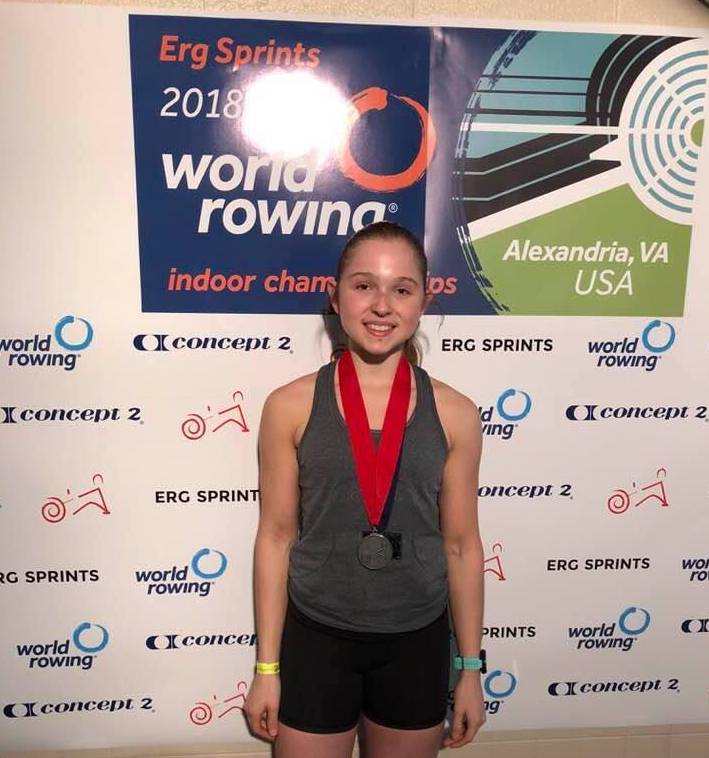 Roslyn student, Port team member wins silver at World Rowing Indoor Championships