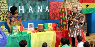 Parkville students 'traveled' to Ghana and many other countries at the world fair. (Photo courtesy of the Great Neck Public Schools)