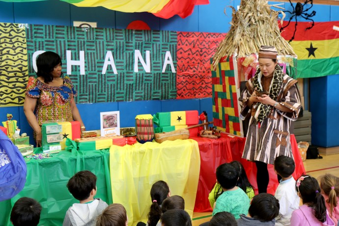 Parkville students 'traveled' to Ghana and many other countries at the world fair. (Photo courtesy of the Great Neck Public Schools)