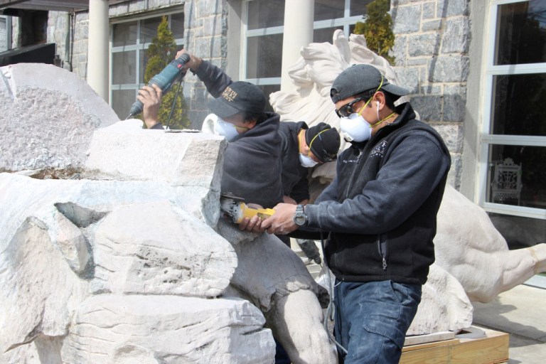 Restoration begins on Roslyn High’s historic horse tamer statue