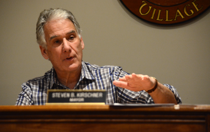 Russell Gardens Mayor Steven Kirschner lays out plans for the village over the news few months. (Photo by Janelle Clausen)