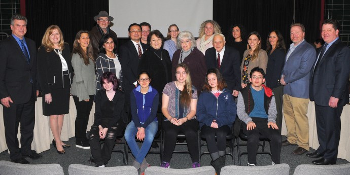 Village School students were honored by the Board of Trustees and other school officials. (Photo courtesy of the Great Neck Public Schools)