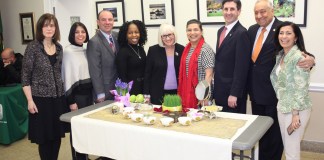 Council Member Lee Seeman, Council Member Dina De Giorgio, Council Member Peter Zuckerman, Council Member Viviana Russell, Supervisor Judi Bosworth, Council Member Anna Kaplan, Town Clerk Wayne Wink, Council Member Angelo Ferrara and Legislative Aide Sabereh Samet celebrate Nowruz. (Photo courtesy of the Town of North Hempstead)