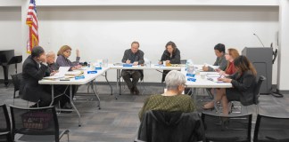 There are currently six members on the board: Robert Schaufeld, Rebecca Miller, Weihua Yang, Josie Pizer, Joel Marcus and Barry Smith, who is not pictured here. (Photo by Janelle Clausen)