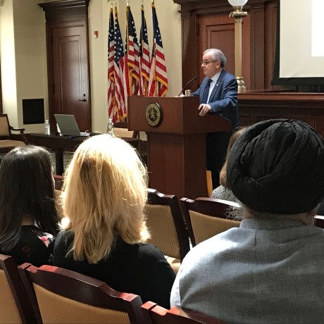 Assemblyman D’Urso speaking at the Nassau County Legislative Building. (Photo courtesy of Assemblyman Anthony D'Urso's office)