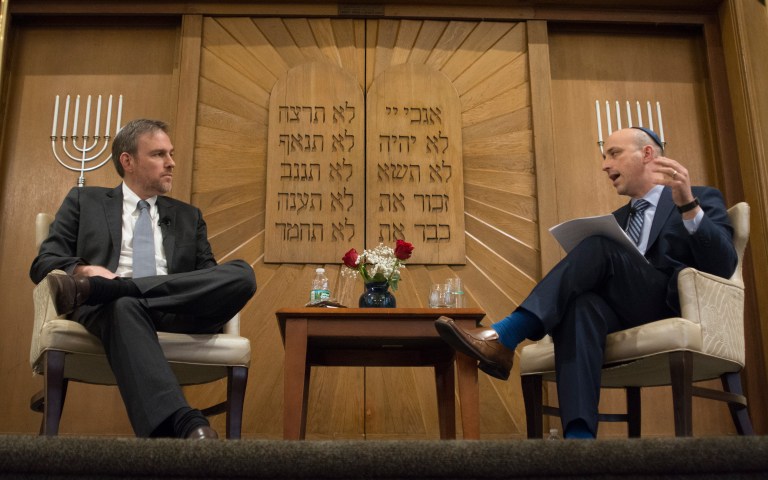 Jonathan Greenblatt and Bret Stephens visit Temple Israel