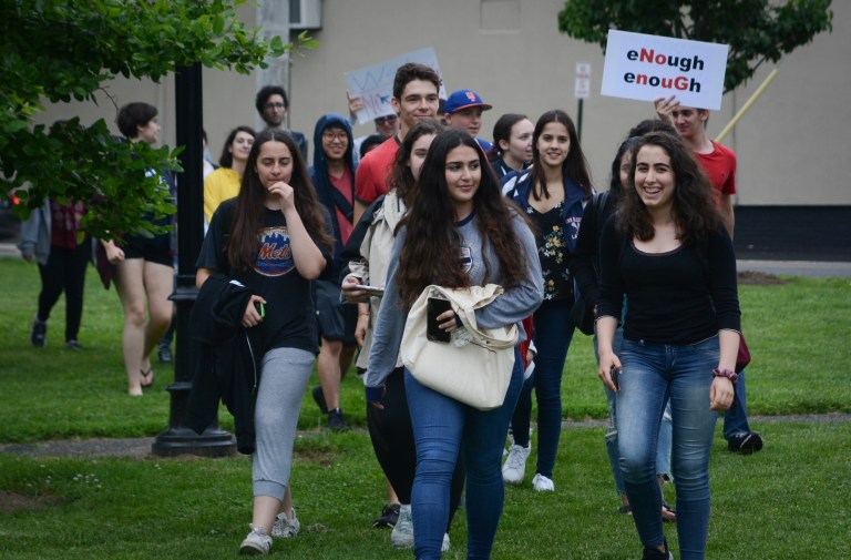 Great Neck North students walkout to rally for gun reform