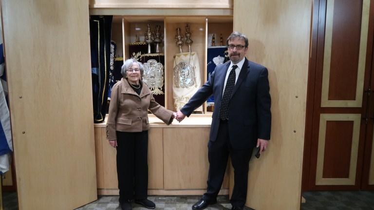 Donated Torah scroll installed at Parker Jewish Institute