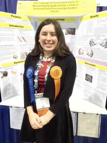Amy Shteyman of North High School was awarded the first place and the Best of Category Award at the Intel International Science Engineering Fair. (Photo courtesy of Great Neck Public Schools)