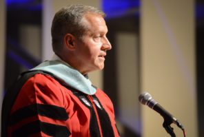 Principal Christopher Gitz, a Great Neck South High alum, emphasizes the importance of impacting others. (Photo by Janelle Clausen)
