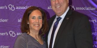 Dr. Alan Mazurek, pictured here with his wife Karen, was honored for his efforts to fight Alzheimer's disease. (Photo courtesy of the Alzheimer's Association)