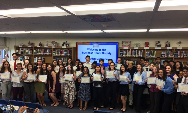 New Hyde Park Business Honor Society inducts 50