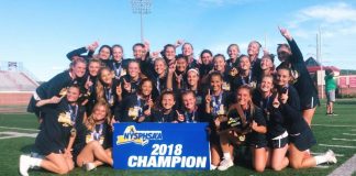 The Manhasset Girls Lacrosse Team is victorious in the State Class B Championships on Saturday. (Photo courtesy of Danielle Gallagher)