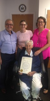 Assemblyman Anthony D’Urso with Doris Katz and her daughters Andrea and Patty. (Photo courtesy of Assemblyman Anthony D'Urso's office)